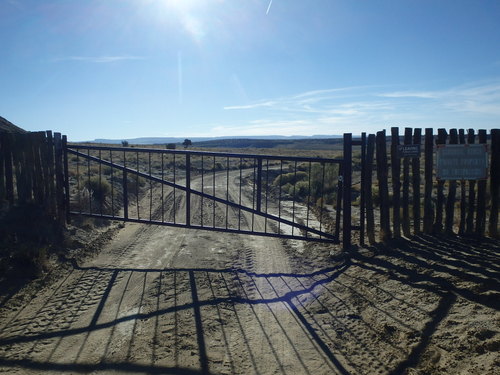 GDMBR: This is the gate for the Felipe-Tafoya Land Grant.